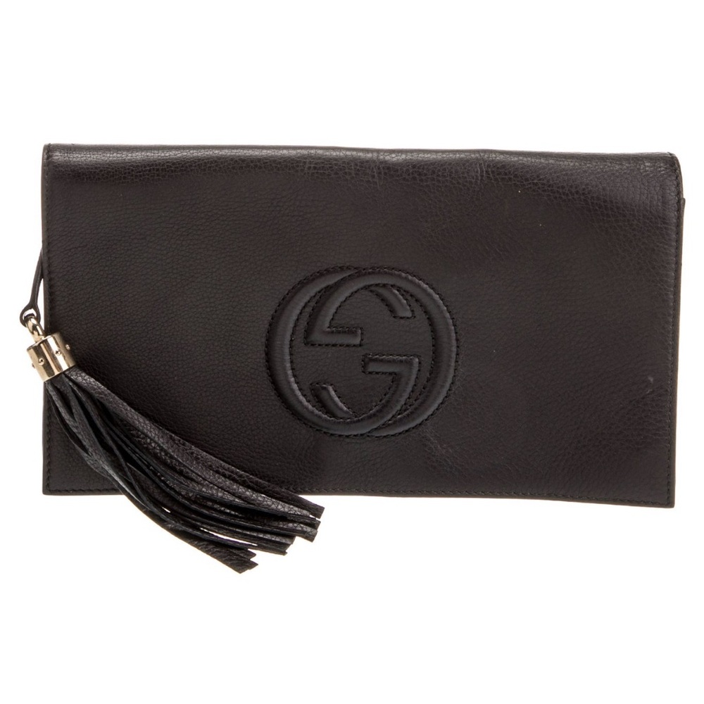 Gucci Soho black leather clutch